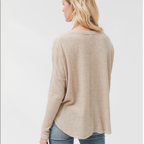 Out From Under Oversized Thermal Button-Front Top - Picture 3 of 5